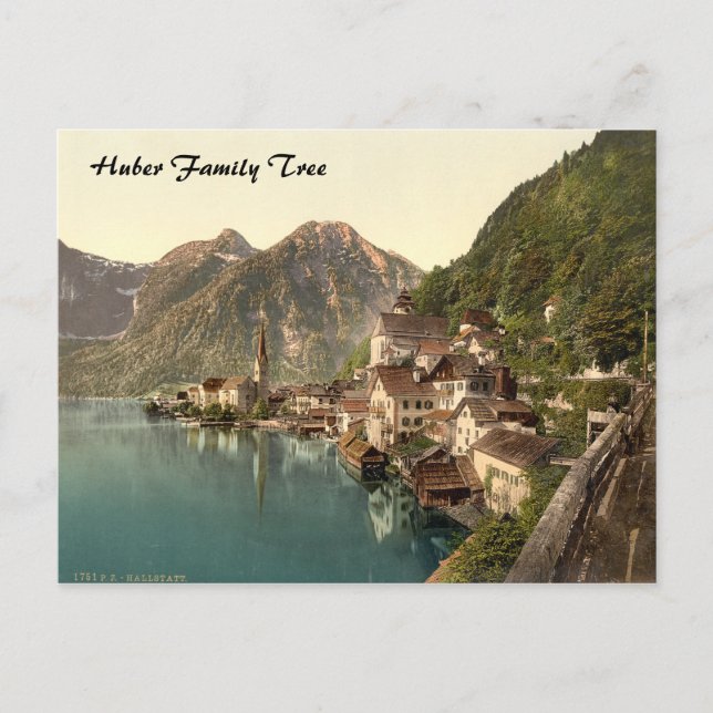 Postal Hallstatt, árbol familiar de Austria (Anverso)