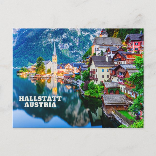 Postal Hallstatt, Austria Mountain Lake View (Anverso)
