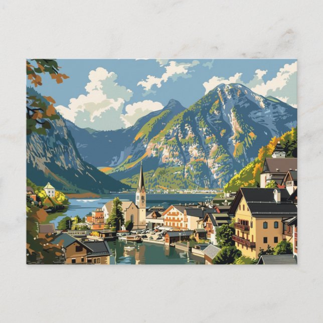 Postal Hallstatt, Austria Vintage Travel (Anverso)
