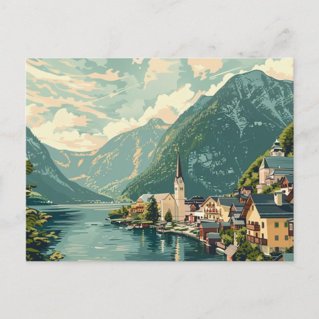 Postal Hallstatt, Austria Vintage Travel (Anverso)