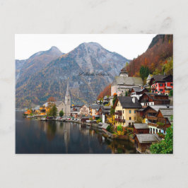 Postal Hallstatt, paisaje otoñal de Austria