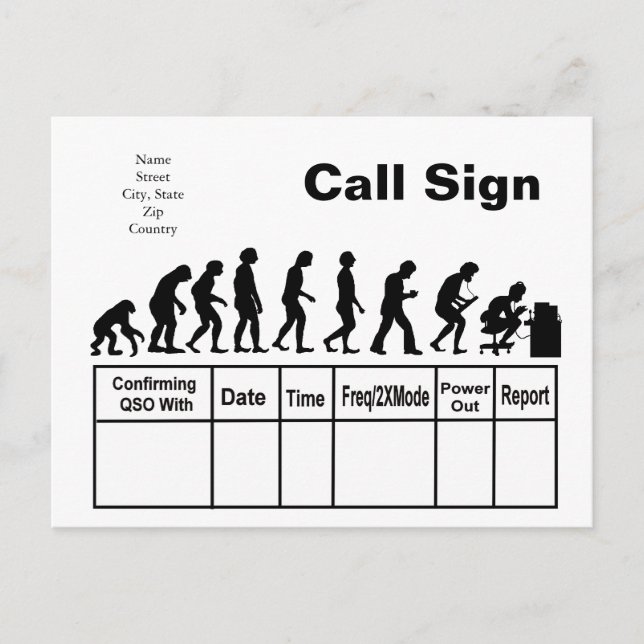 Postal Ham Radio Evolution QSL    CardPersonalizar! (Anverso)