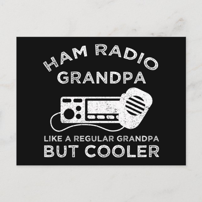 Postal Ham Radio Grandpa gusta del abuelo normal pero más (Anverso)