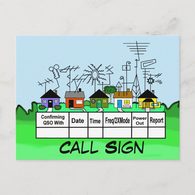 Postal ¡Ham Radio Street QSL Card Personalizar! (Anverso)