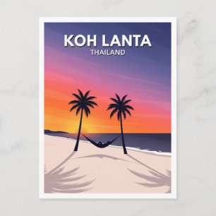 Postal Hamaca de Koh Lanta en un mar de colores de puesta
