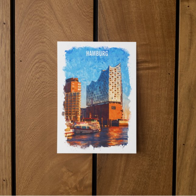 Postal Hamburg Alemania Elbphilharmonie Travel (hamburg germany watercolor)
