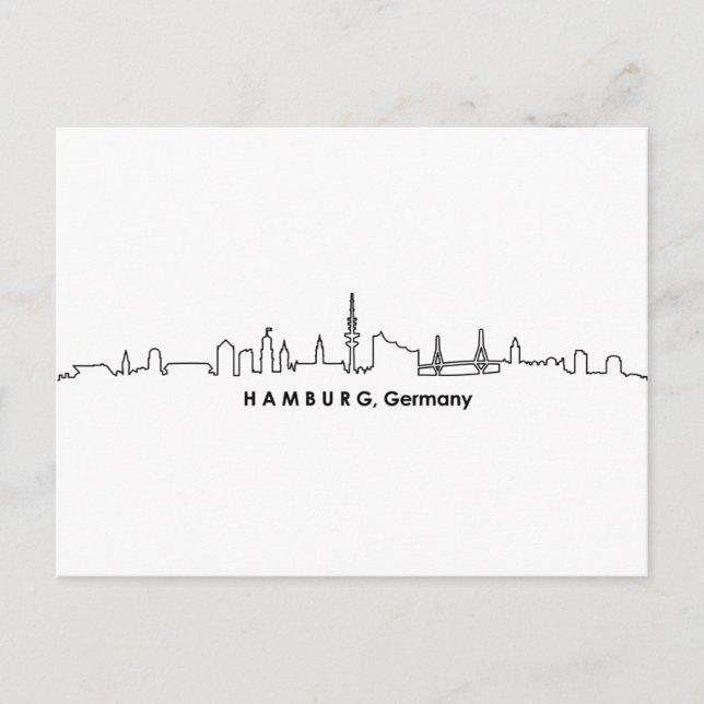 Postal HAMBURG Elbe Alemania Skyline Silhouette (Anverso)