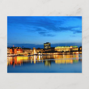 Postal Hamburg Harbour Hafen Deutschland Alster Night