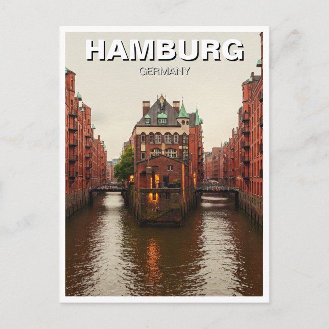 Postal Hamburg Speicherstadt Alemania Viajes (Anverso)