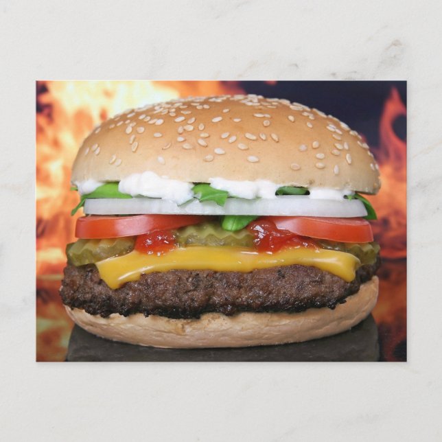 POSTAL HAMBURGER CHEESEBURGER FUNNY POSTCARDS (Anverso)