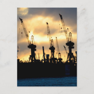 Postal Hamburger Hafen Sonnenuntergang - Hamburgo