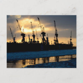 Postal Hamburger Hafen Sonnenuntergang - Hamburgo