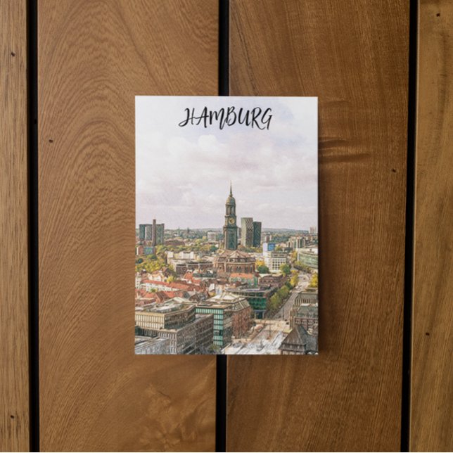 Postal Hamburgo Alemania Hansestadt City View (hamburg panorama city view postcard)