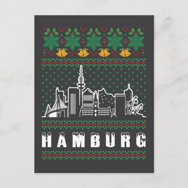 Postal Hamburgo Alemania Navidades feos (Anverso)