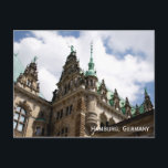 Postal Hamburgo Alemania Rathaus Postcard<br><div class="desc">Una postal de viaje del Rathaus (ayuntamiento) en Hamburgo,  Alemania.</div>