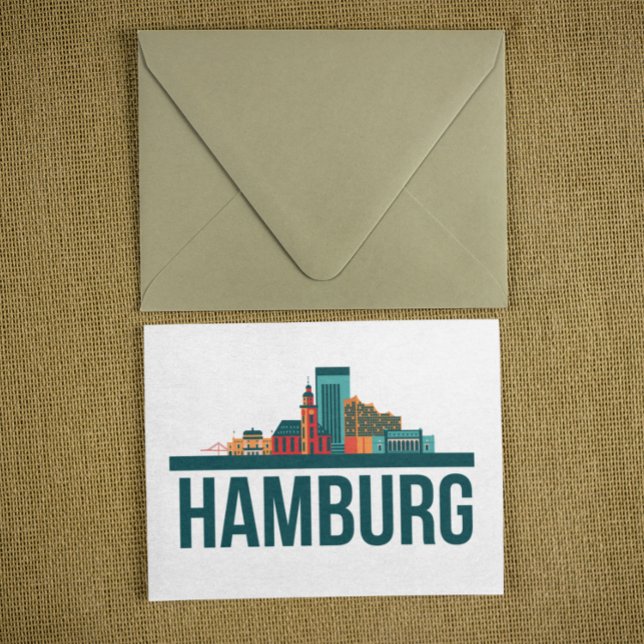 Postal Hamburgo Alemania Skyline Cityscape (Hamburg Germany Skyline Cityscape Postcard)