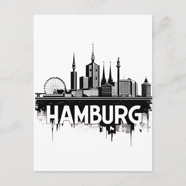 Postal Hamburgo Alemania Skyline-Cityscape Reflexión urba (Anverso)