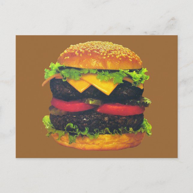 Postal Hamburguesa doble de lujo con queso (Anverso)
