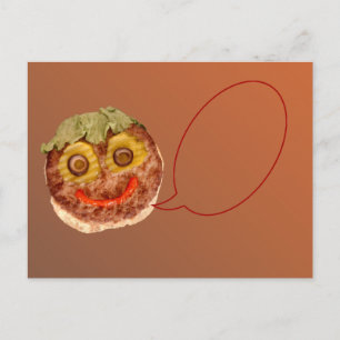 Postal Hamburguesa feliz