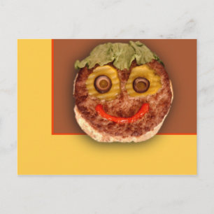 Postal Hamburguesa feliz