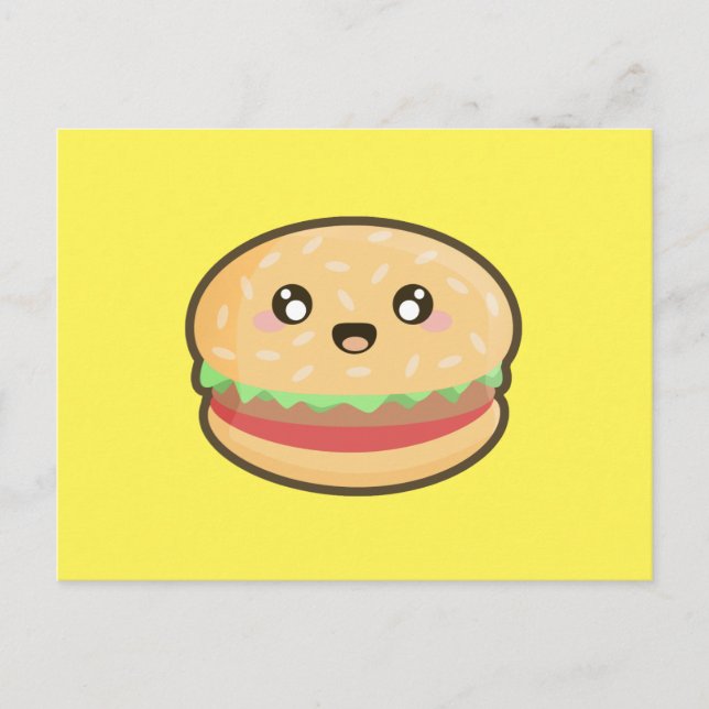 Postal Hamburguesa Kawaii (Anverso)