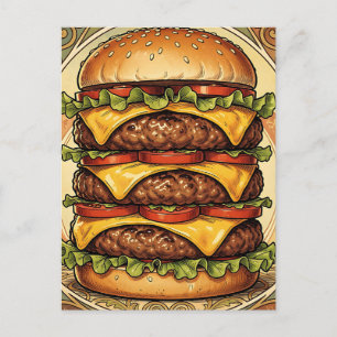 Postal Hamburguesa Triple Queso Ornata
