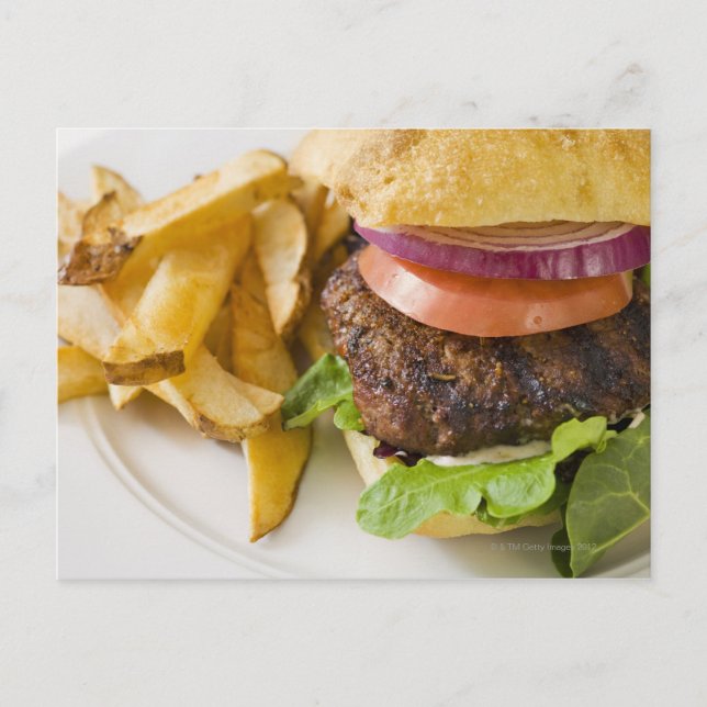 Postal Hamburguesa y Fries Francesas (Anverso)