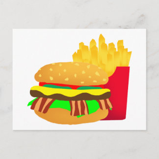 Postal Hamburguesa y frisos