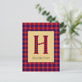 Postal Hamilton Tartan Monograma H
