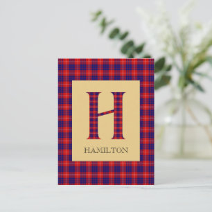 Postal Hamilton Tartan Monograma H 