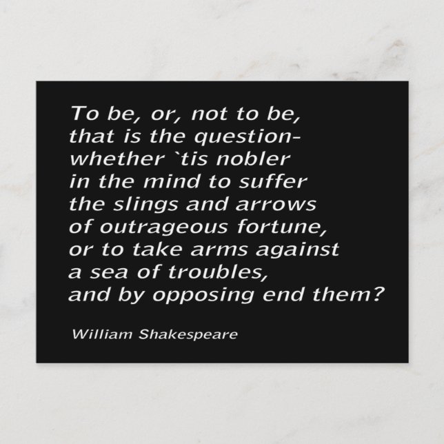 Postal "Hamlet" de William Shakespeare (Anverso)