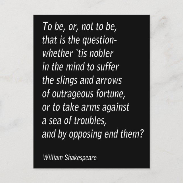 Postal "Hamlet" de William Shakespeare (Anverso)