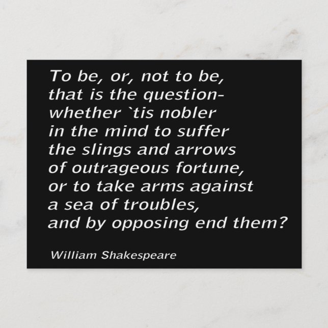 Postal "Hamlet" de William Shakespeare (Anverso)