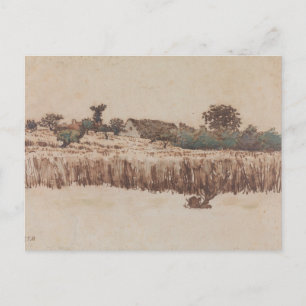 Postal Hamlet en un campo de trigo Jean-Francois Millet