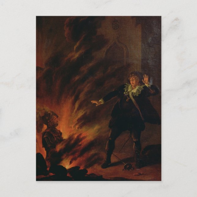 Postal Hamlet y el fantasma de su padre (Anverso)