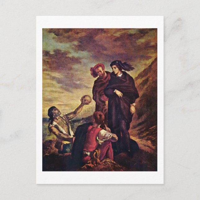 Postal Hamlet Y Horatio En El Cementerio (Anverso)