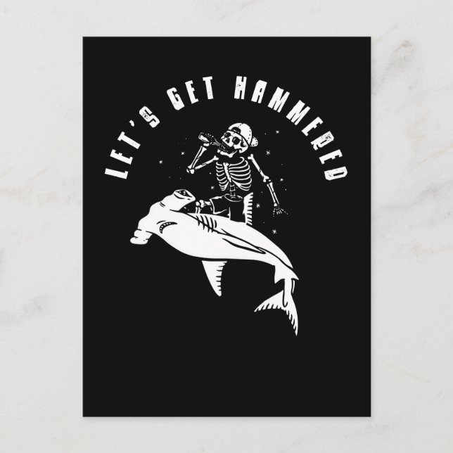 Postal Hammerhead Shark Party Funny Beer Drinking Humor (Anverso)