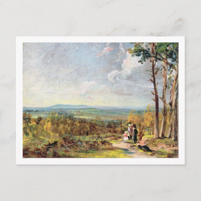Postal Hampstead Heath Looking Towards Harrow, 1821 (óleo (Anverso)