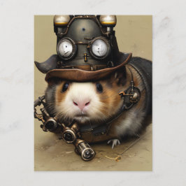 Postal Hampster Adorable Steampunk