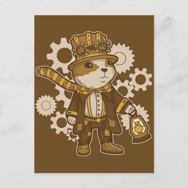 Postal Hampster Steampunk (Anverso)