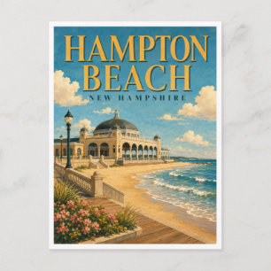 Postal Hampton Beach New Hampshire Seashell GeoSaga