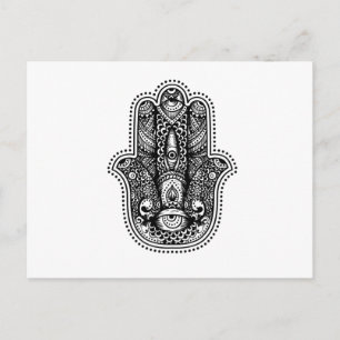 Postal Hamsa La mano de la diosa