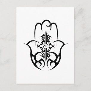 Postal HAMSA - negro y blanco