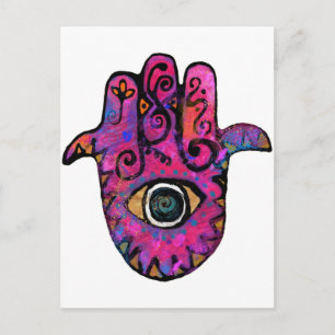POSTAL ** HAMSA ROSADOS **