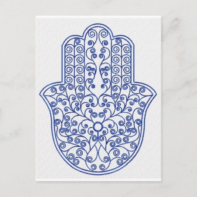 Postal hamsa*tunis*morocco*henna*azul (Anverso)