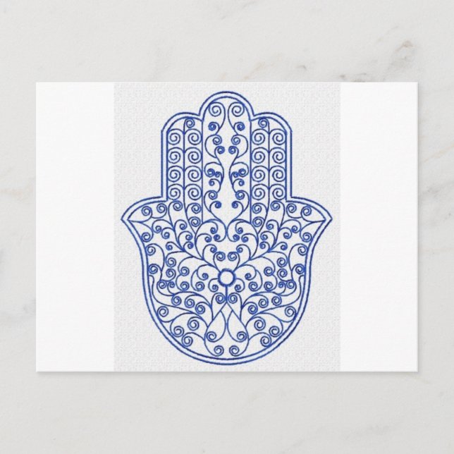 Postal hamsa*tunis*morocco*henna*azul (Anverso)