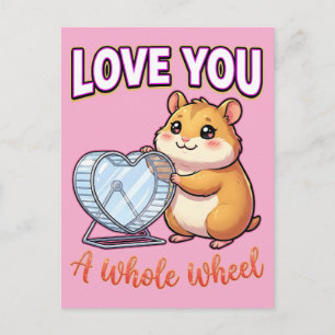 Postal Hamster adorable de San Valentín: te quiero toda u