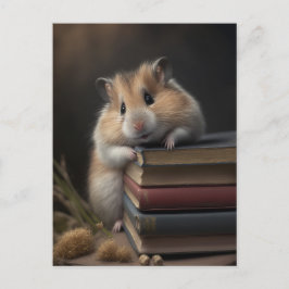 Postal Hamster and books postcard