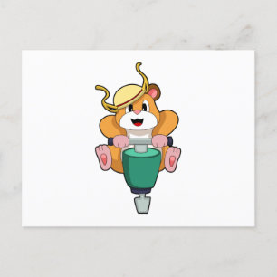 Postal Hámster con martillo neumático