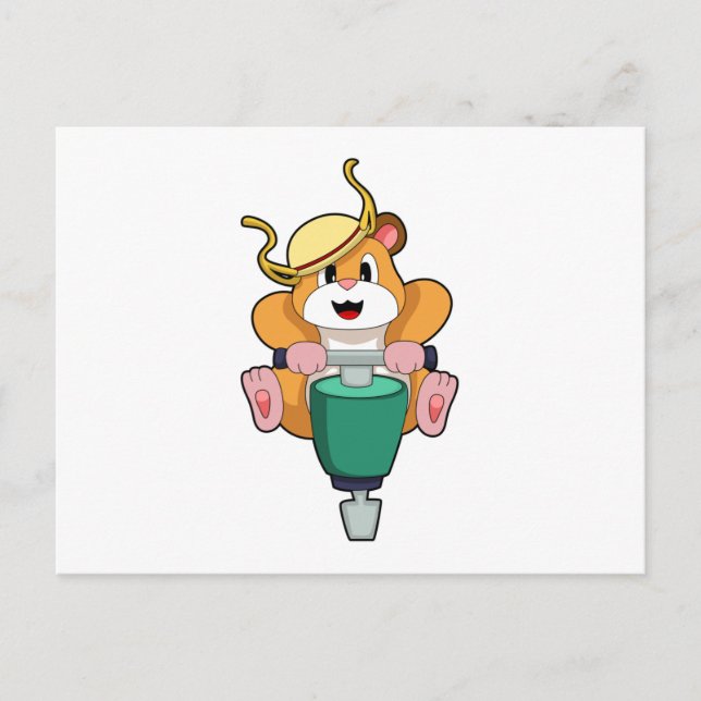 Postal Hámster con martillo neumático (Anverso)